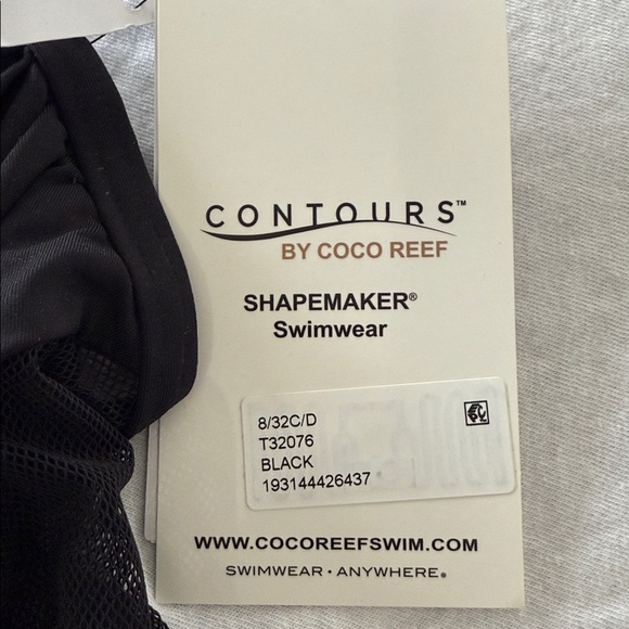 Contours by Coco Reef Shapemaker Black One Piece Swimsuit Size 8/32C/D NWT - Picture 8 of 16
